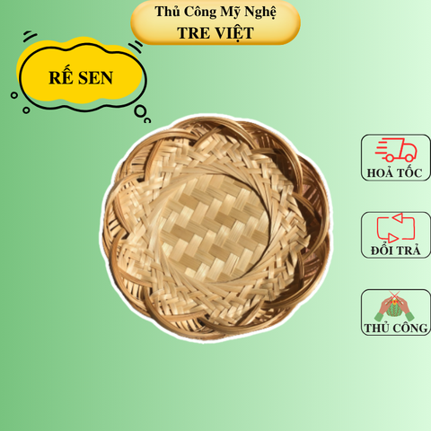 Rế tre tròn - Đĩa tre cánh sen lót nồi, đựng hoa quả