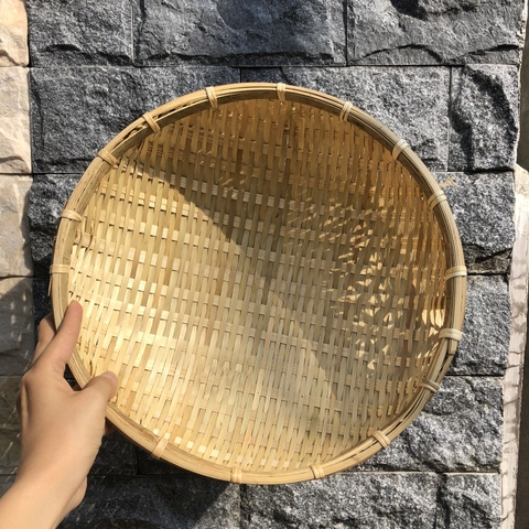 Rổ Cật Tre cạp mây - Rá Tre Xanh Đựng Đồ Decor Trang Trí