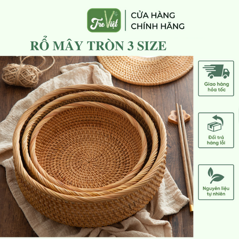 Rổ mây size nhỏ đựng đồ - Bát mây guột decor trang trí - Rattan Bowl