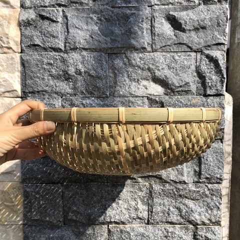 Rổ Cật Tre cạp mây - Rá Tre Xanh Đựng Đồ Decor Trang Trí