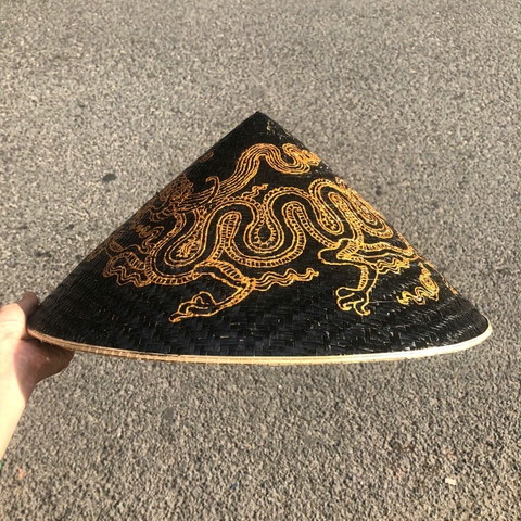 Nón lá cỏ bàng vẽ mẫu Rồng Phụng - Nón cỏ chắc chắn (mẫu đẹp)