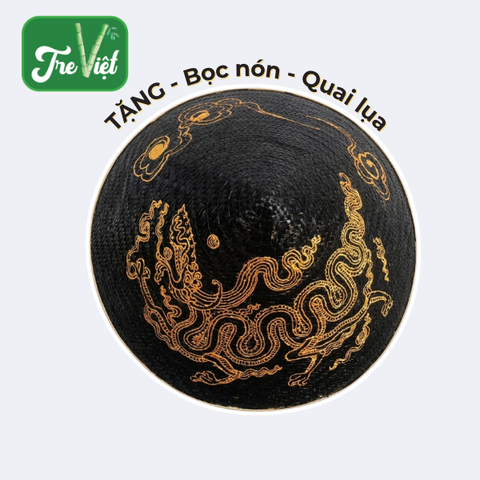 Nón lá cỏ bàng vẽ mẫu Rồng Phụng - Nón cỏ chắc chắn (mẫu đẹp)