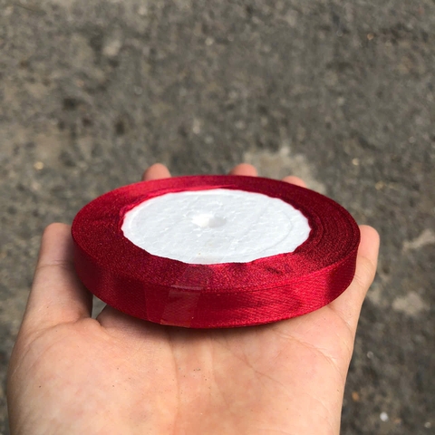 [1cm] Ruy Băng Lụa Đỏ Hồng Xanh - Ruy Băng trơn 1cm dài 22cm