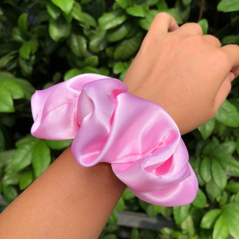 Dây Cột Tóc Scrunchie Handmade -Lụa Bóng Xinh Xắn Siêu Co Giãn