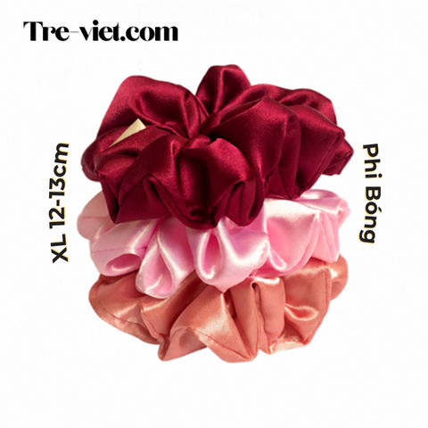 Dây Cột Tóc Scrunchie Handmade -Lụa Bóng Xinh Xắn Siêu Co Giãn