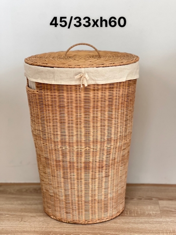 Thùng Sọt Tròn Đựng Quần Áo siêu to - Thùng Đựng Đồ Mây có vải lót