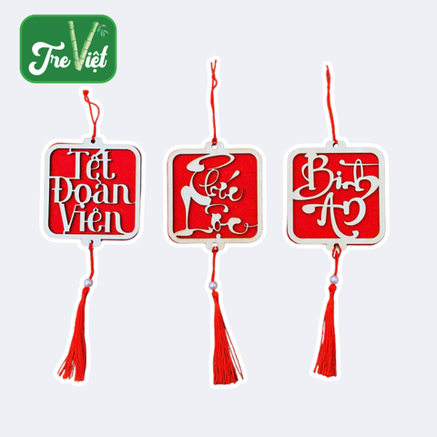 TAG GỖ treo trang trí hộp quà - THẺ TREO trang trí Tết, treo mai đào