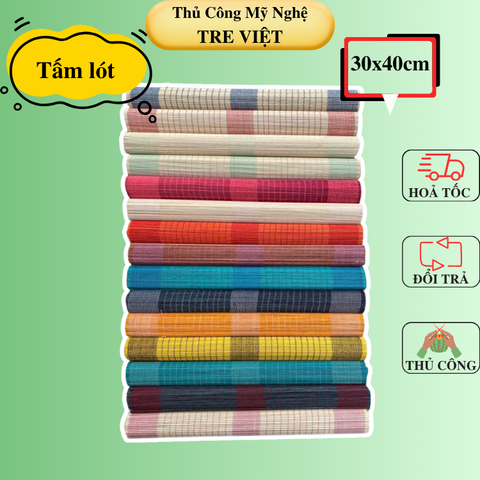 Tấm lót bàn ăn mành tre 30x40cm , mành treo Tết mini dùng dán chữ decor