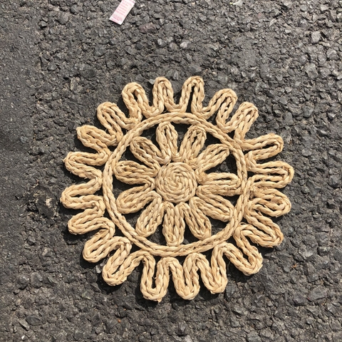 Thảm cói - Tấm lót hoạ tiết - Trải bàn, decor, trang trí tường