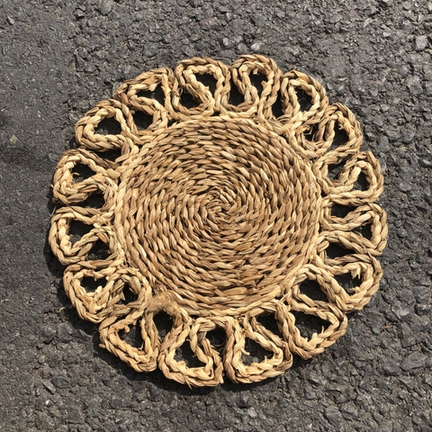 Thảm cói - Tấm lót hoạ tiết - Trải bàn, decor, trang trí tường