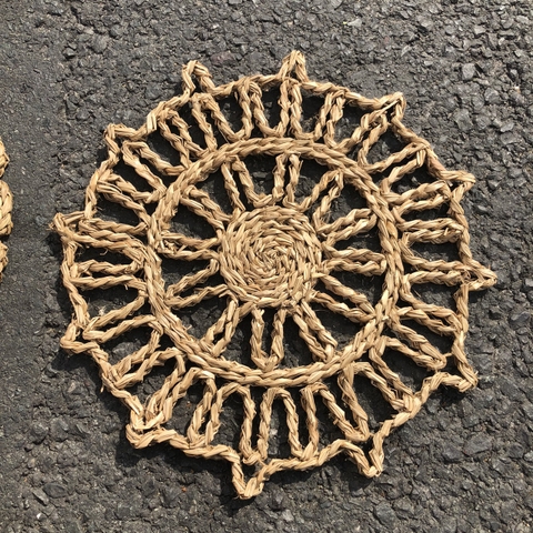 Thảm cói - Tấm lót hoạ tiết - Trải bàn, decor, trang trí tường