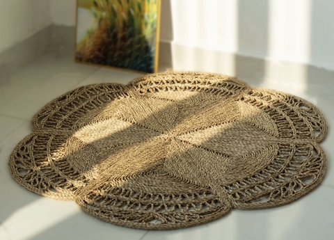 Thảm trải sàn bằng cói hình sao trang trí - Star Round Rug