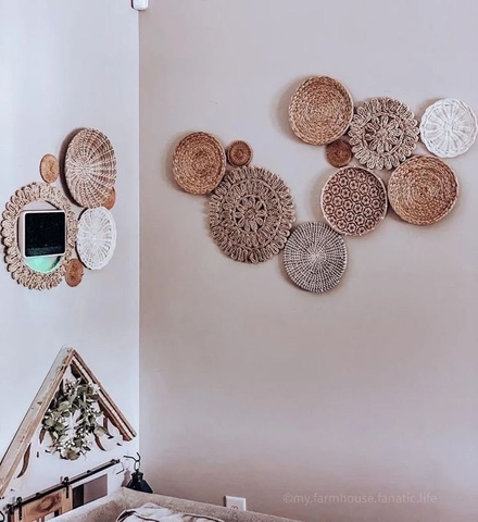 Thảm cói - Tấm lót hoạ tiết - Trải bàn, decor, trang trí tường