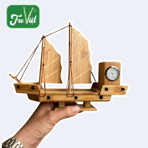Thuyền Tre Lưu Niệm - Quà Tặng Cao Cấp có thể khắc câu chúc/ logo