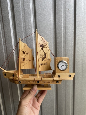 Thuyền Tre Lưu Niệm - Quà Tặng Cao Cấp có thể khắc câu chúc/ logo