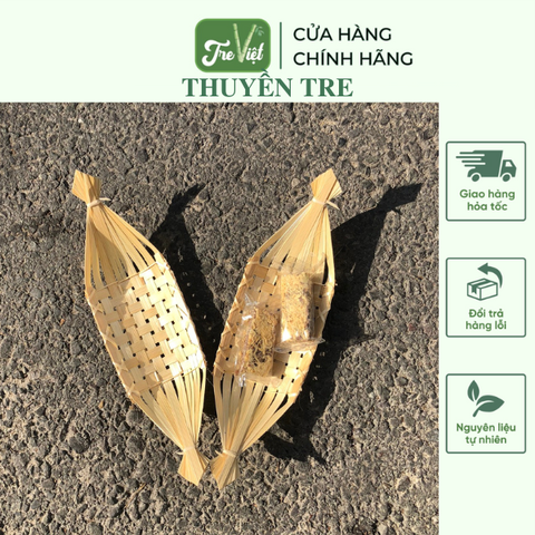 Thuyền Tre Đựng bánh kẹo Trang Trí - Dĩa tre đựng đồ chụp ảnh