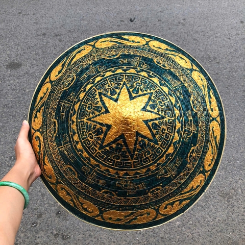 Nón lá cỏ bàng vẽ mẫu trống đồng - Nón cỏ chắc chắn (mẫu đẹp)