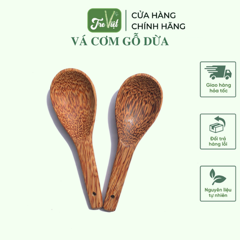Vá cơm gỗ dừa - Muỗng xới cơm gỗ
