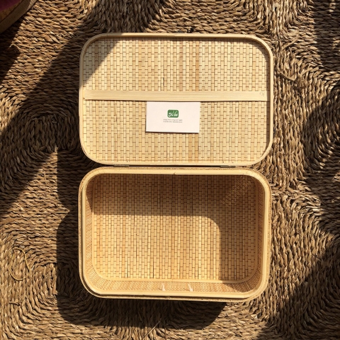 Hộp Đựng Quà Tết Nâu - Giỏ Quà Tết - Hộp Vali Tre Nâu - Giỏ Picnic Tre - Bamboo Picnic Basket