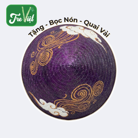 Nón Cỏ Bàng vẽ vân mây mẫu mới đẹp - Nón Lá Cỏ Bàng Chắc Chắn (có sẵn dây nón)