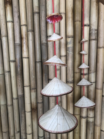 Xâu nón lá mini trang trí phong cách đồng quê - Xâu 5 nón lá mini