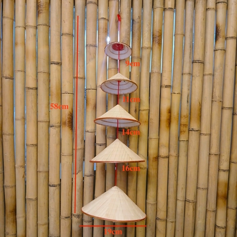 Xâu nón lá mini trang trí phong cách đồng quê - Xâu 5 nón lá mini