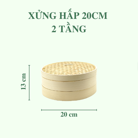 Lồng Hấp Tre, Xửng Hấp Bánh Bao Há Cảo 1 tầng 2 tầng - Bamboo Steamer