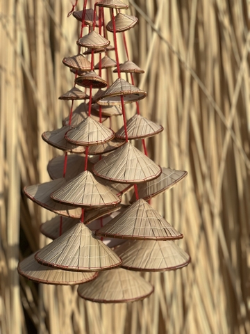 Xâu nón lá mini trang trí phong cách đồng quê - Xâu 5 nón lá mini