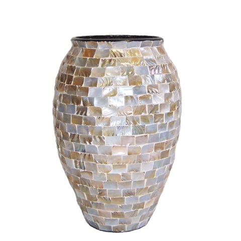 BÌNH GỐM SƠN MÀI KHẢM TRAI