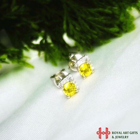 Khuyên tai đá Sapphire vàng