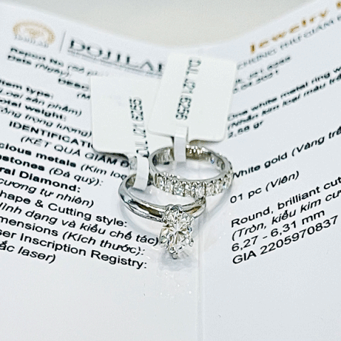 Nhẫn vàng trắng 14K