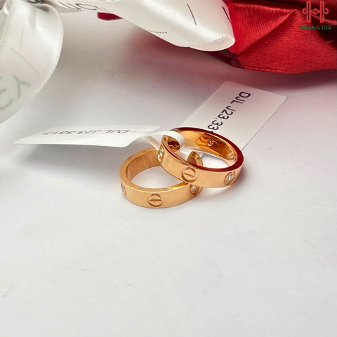Nhẫn cưới vàng hồng 18K