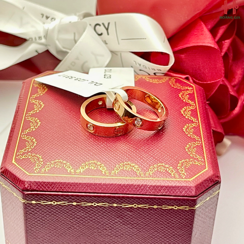 Nhẫn cưới vàng hồng 18K