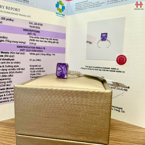 Nhẫn nữ đá Amethyst tím