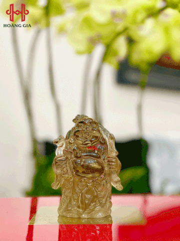 Tượng Thần Tài đá Thạch Anh vàng