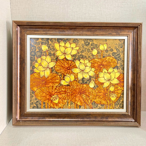 Tranh hoa sen sơn mài