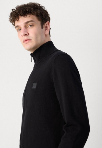 Áo Khoác Chính Hãng - Hugo Boss Zip-up Jacket In Cotton With Logo Badge 