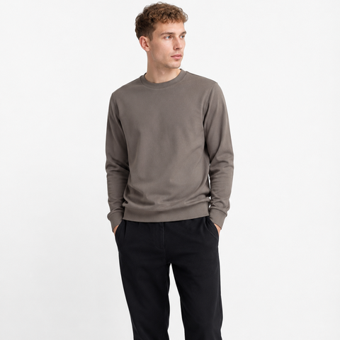 Áo Sweater Chính Hãng - Uniqlo Relaxed Fit Crew Neck Pullover Sweatshirt 