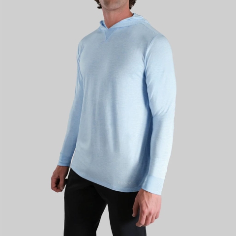 Áo Hoodie Chính Hãng - 2UNDR Luxury Long Sleeve Hooded Tee “Light Blue” - 2UNDR-LBLUE