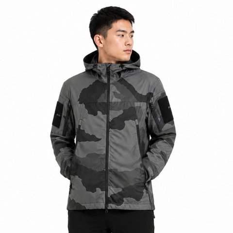 Áo Khoác Gió Chính Hãng - All In Motion Windbreaker Camo Stone Hood Lightweight Packable Jacket - AMW2007-006