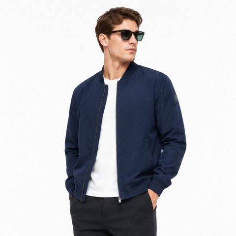 Áo Khoác Chính Hãng - Calvin Klein Men's Lightweight Bomber Jacket ‘Navy’ - C24037AZ-NAY