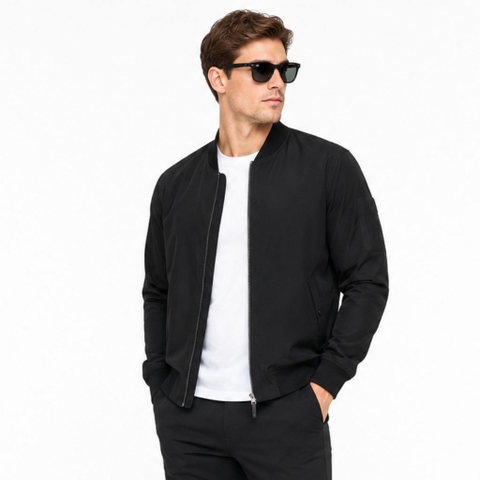 Áo Khoác Chính Hãng - Calvin Klein Men's Lightweight Bomber Jacket ‘Black’ - C24037AZ-BLK