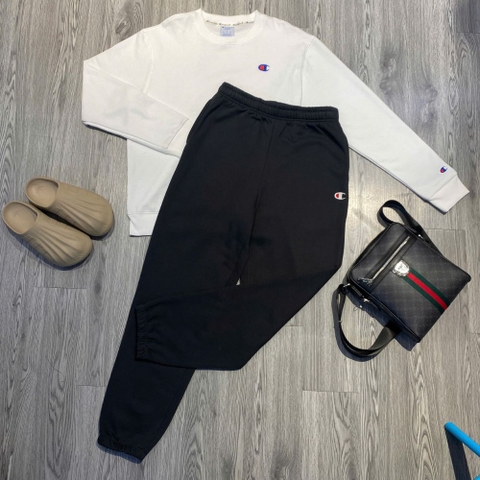 Quần Dài Chính Hãng - Quần Nỉ Bông Champion 'Black Light Gray' - GF07-935