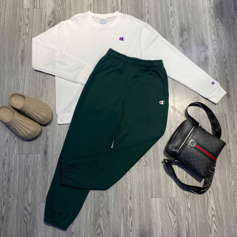 Quần Dài Chính Hãng - Quần Nỉ Bông Champion 'Dark Green' - GF07-640