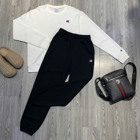 Quần Dài Chính Hãng - Quần Nỉ Bông Champion 'Black' - GF07-890