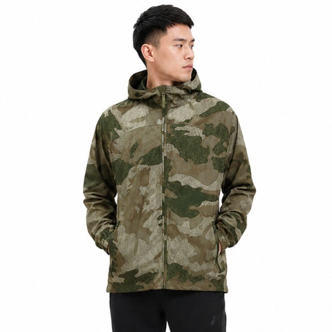 Áo Khoác Gió Chính Hãng - All In Motion Windbreaker Camo Stone Hood Lightweight Packable Jacket - AMW2007-002