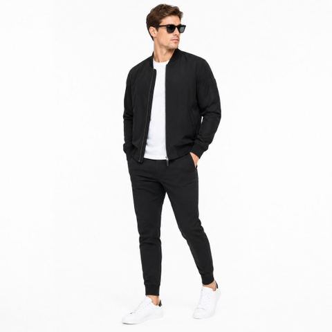 Áo Khoác Chính Hãng - Calvin Klein Men's Lightweight Bomber Jacket ‘Black’ - C24037AZ-BLK