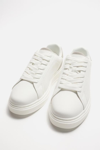Giày Casual Chính Hãng - Giày sneaker Zara chính hãng Beige White Platform - 2248-620-102