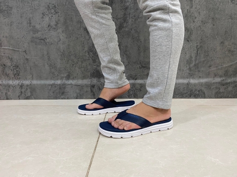 DÉP TÔNG CHÍNH HÃNG - Skechers Men's Navy/White Slippers - 51741/BBK-Navy/White