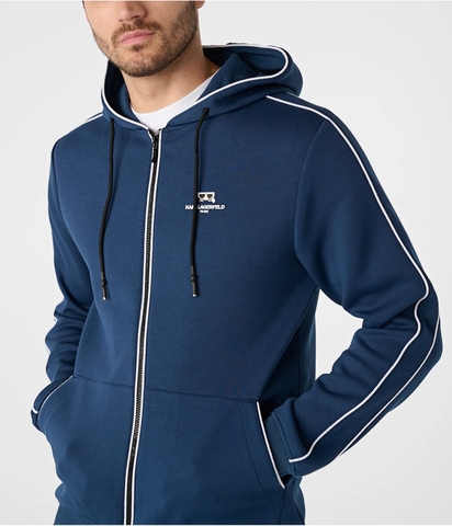 ÁO KHOÁC CHÍNH HÃNG - Karl Lagerfeld Paris Hooded Track Jacket - LM2K3900-BLUE